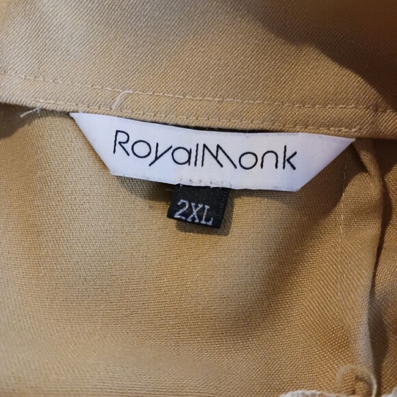 Royal Monk High Waist Cuffed Pants Mustard Yellow Size 2X Wide Leg - Picture 5 of 7